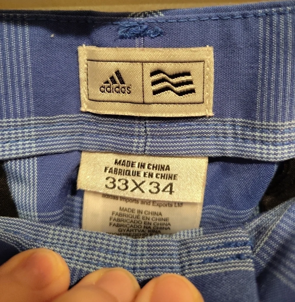 Adidas Men's Blue Plaid Check Chino Golf Pants Sz 33x34 Casual Preppy Academia